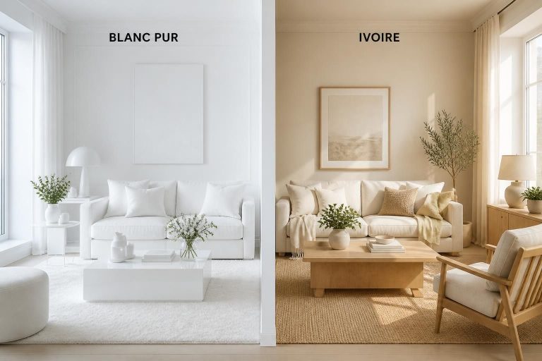 découvrez les nuances entre le blanc et l'ivoire et apprenez à les utiliser efficacement pour sublimer votre décoration intérieure.