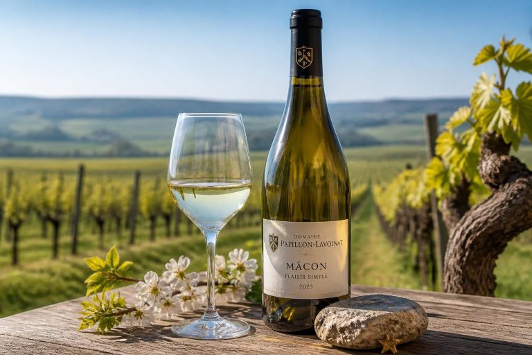 découvrez le mâcon plaisir simple 2023 du domaine papillon-lavoignat, l'étoile du jour récompensée pour sa finesse et son élégance. un vin blanc incontournable à savourer.