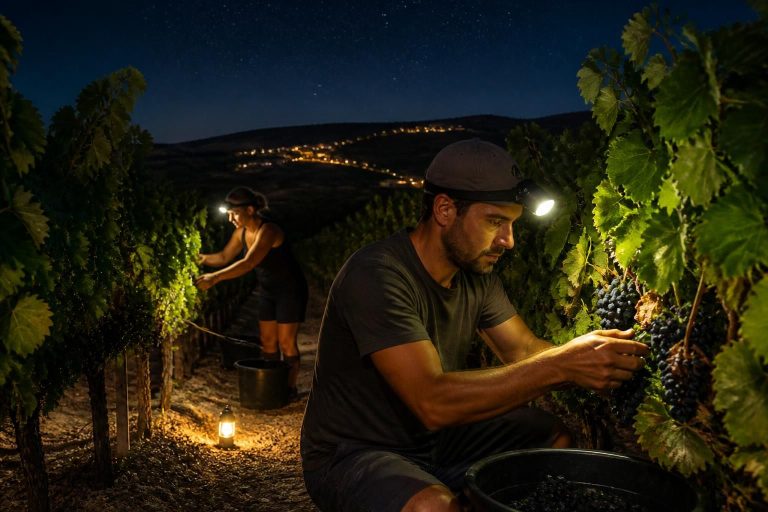 au portugal, face à la montée des températures, les vendanges nocturnes gagnent en popularité pour protéger les raisins et préserver la qualité du vin.